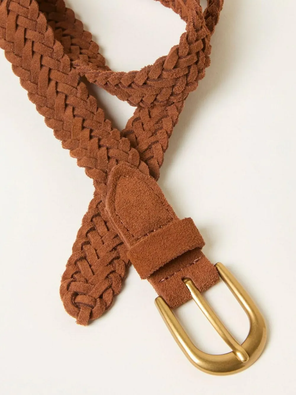Best Fat Face FatFace Tan Brown Suede Buckle Interest Belt