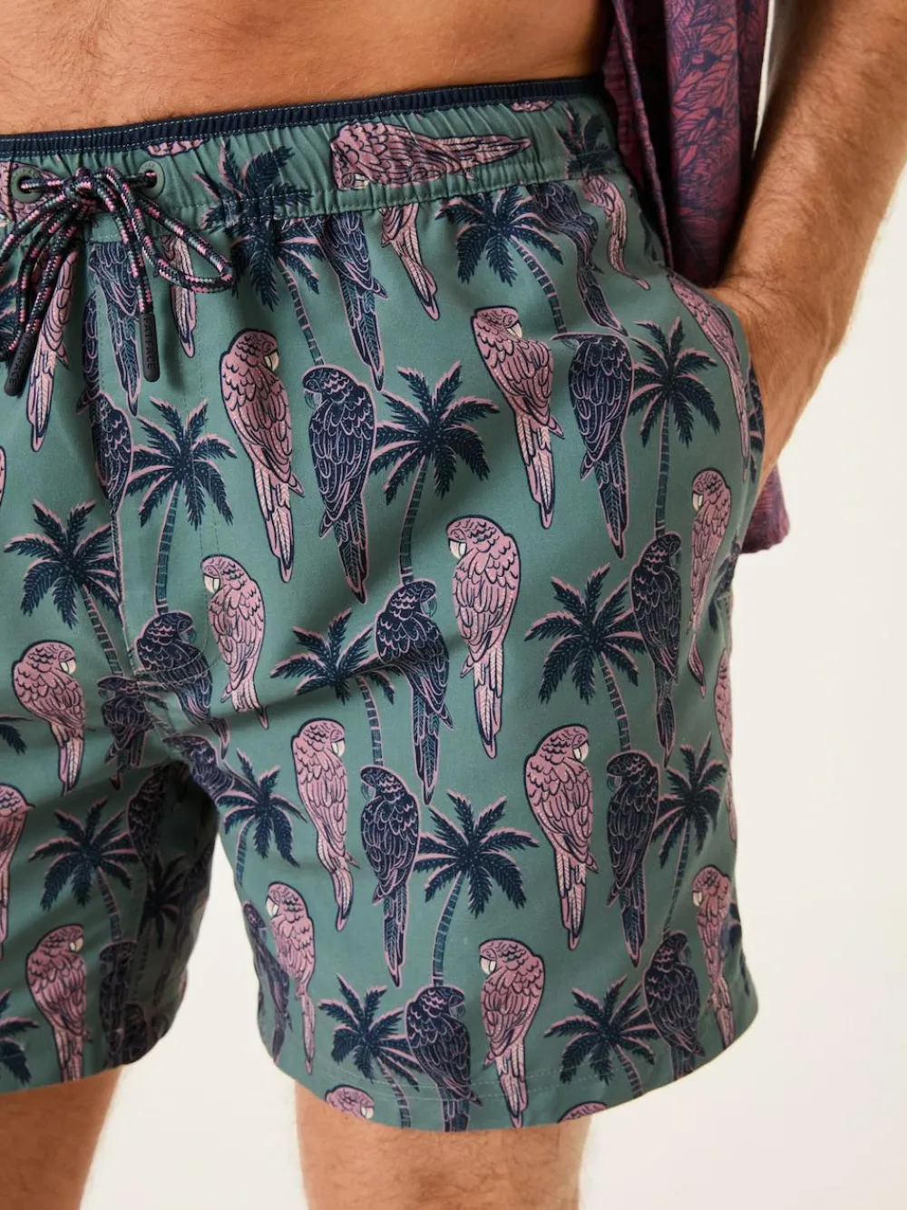 Sale Fat Face FatFace Trevose Swim Shorts Green Parrot