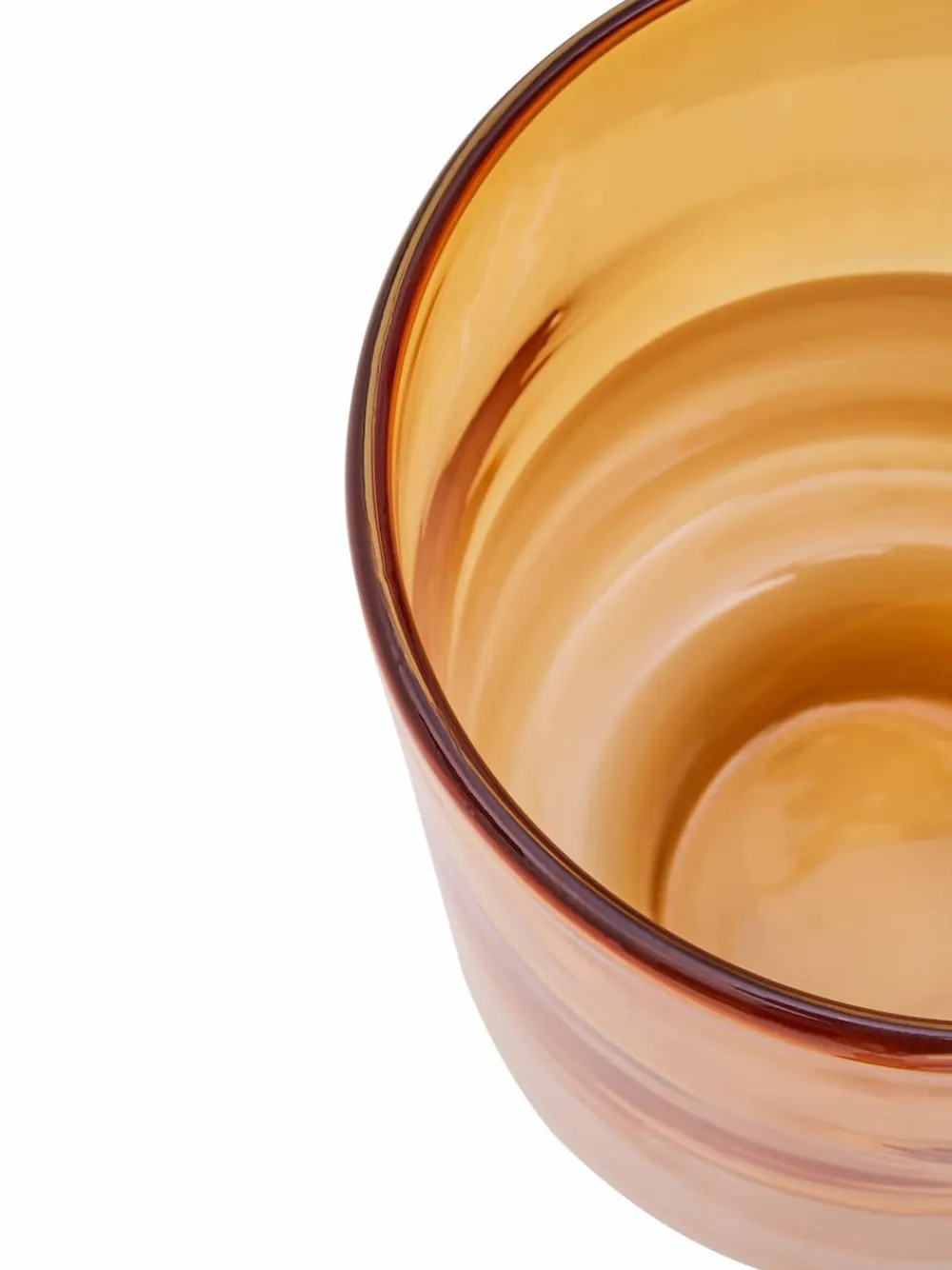 Fifty Five South Amber Cleo Glass Vase with Gold Finishing