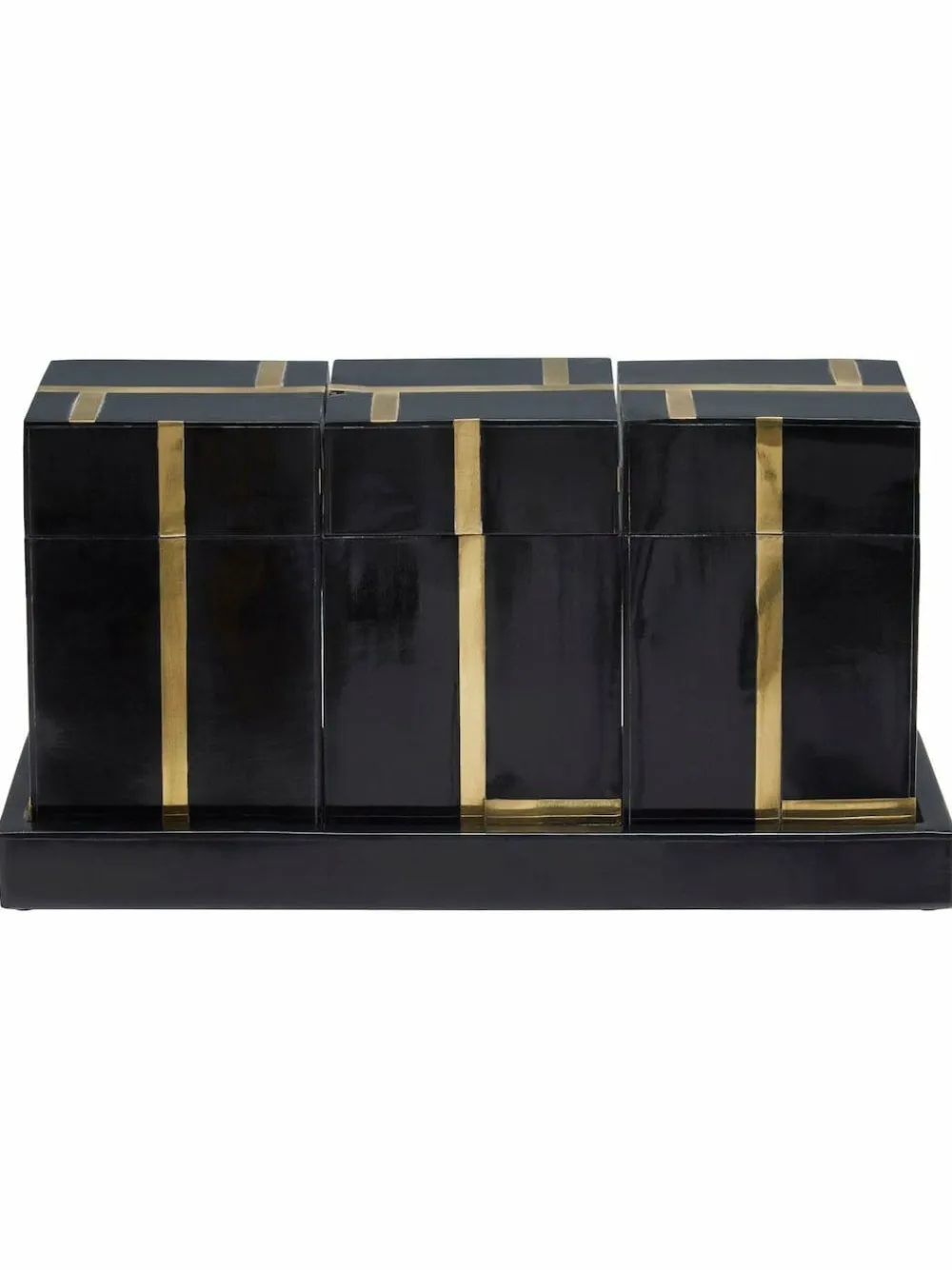 New Fifty Five South Black Odell Canister Set With Tray