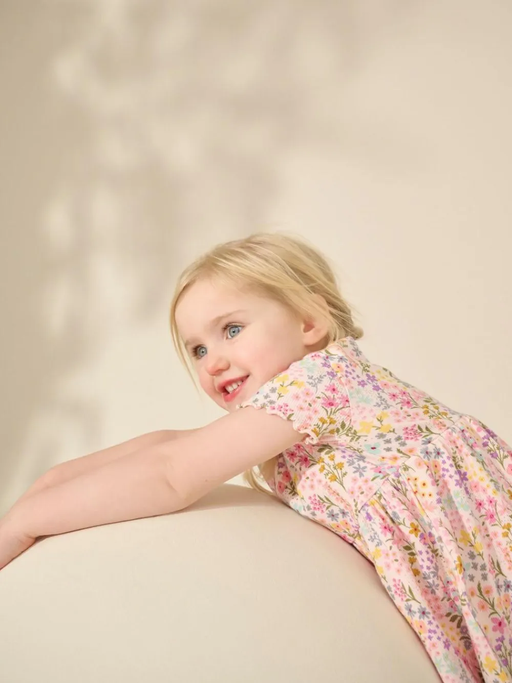 Outlet Next Floral Ribbed Jersey Dress (3mths-7yrs)