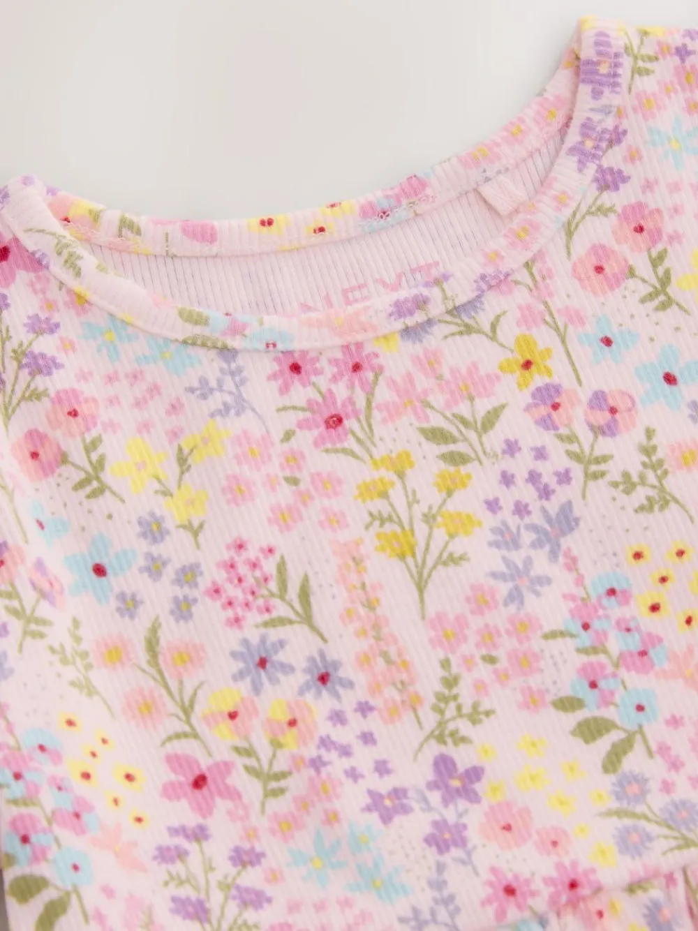 Outlet Next Floral Ribbed Jersey Dress (3mths-7yrs)