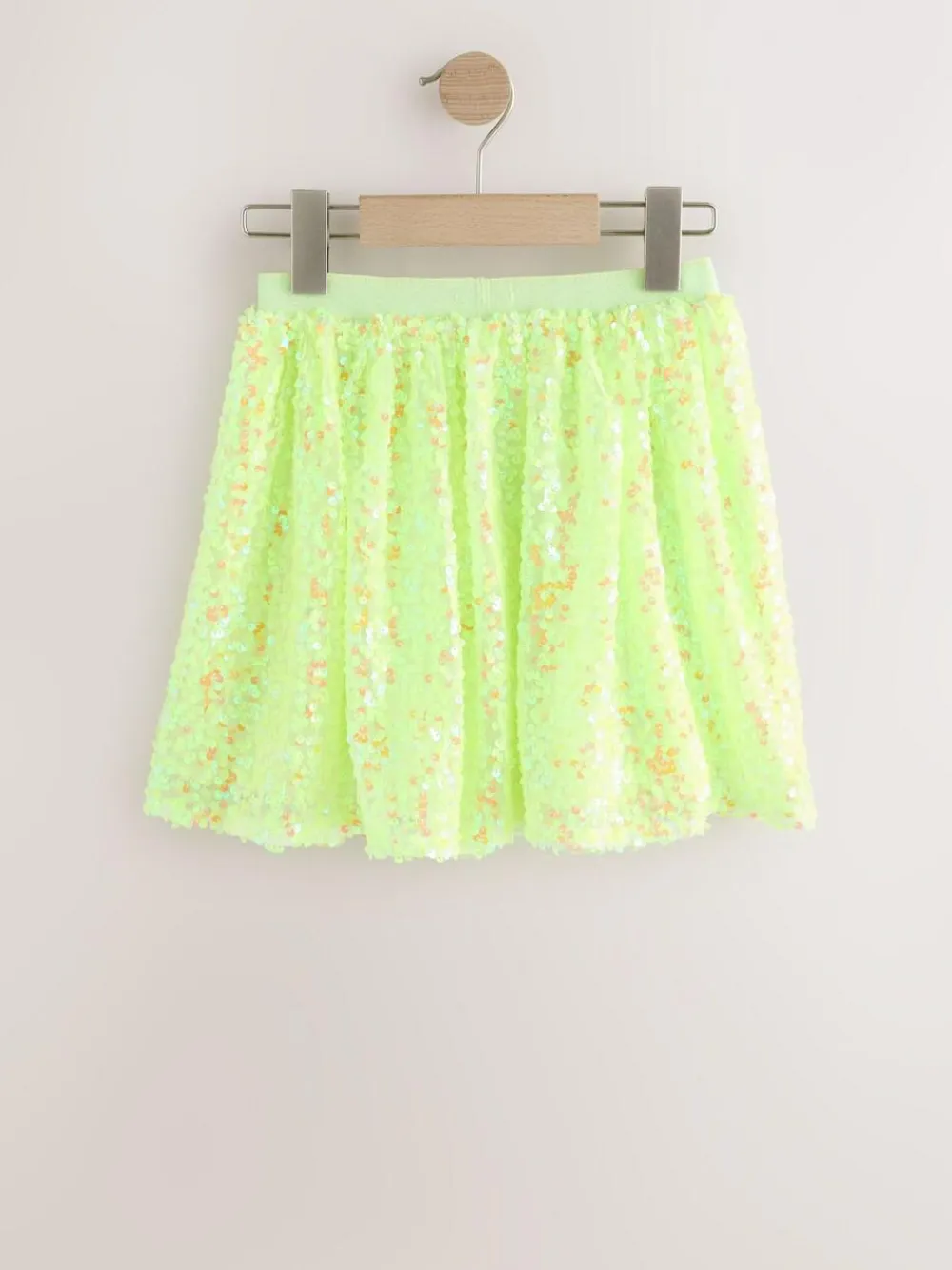 Next Sequin Skirt (3-16yrs) Fluro Yellow