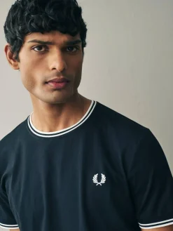 Fred Perry Black Twin Tipped Logo T-Shirt^ Tops & T-Shirts
