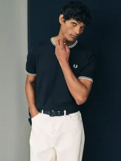 Fred Perry Black Twin Tipped Logo T-Shirt^ Tops & T-Shirts
