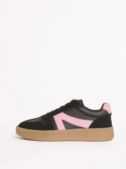Friends Like These Black Standard Fit Lace Up Retro Gumsole Sports Trainers^Women Sneakers