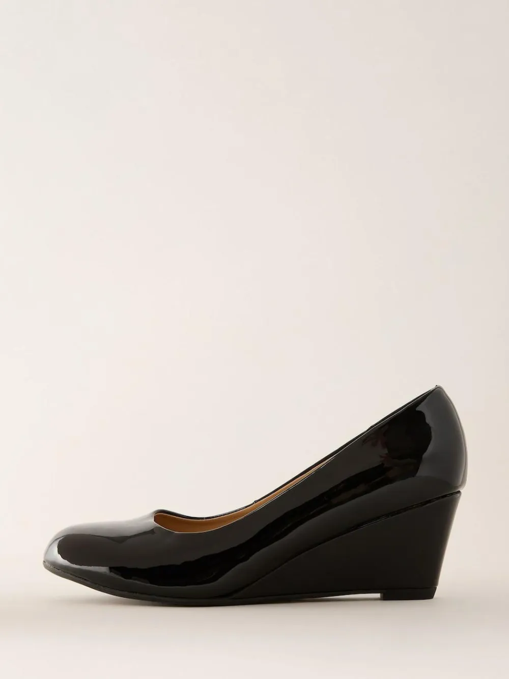 Friends Like These Standard Fit Mid Wedge Round Toe Court Shoes Black