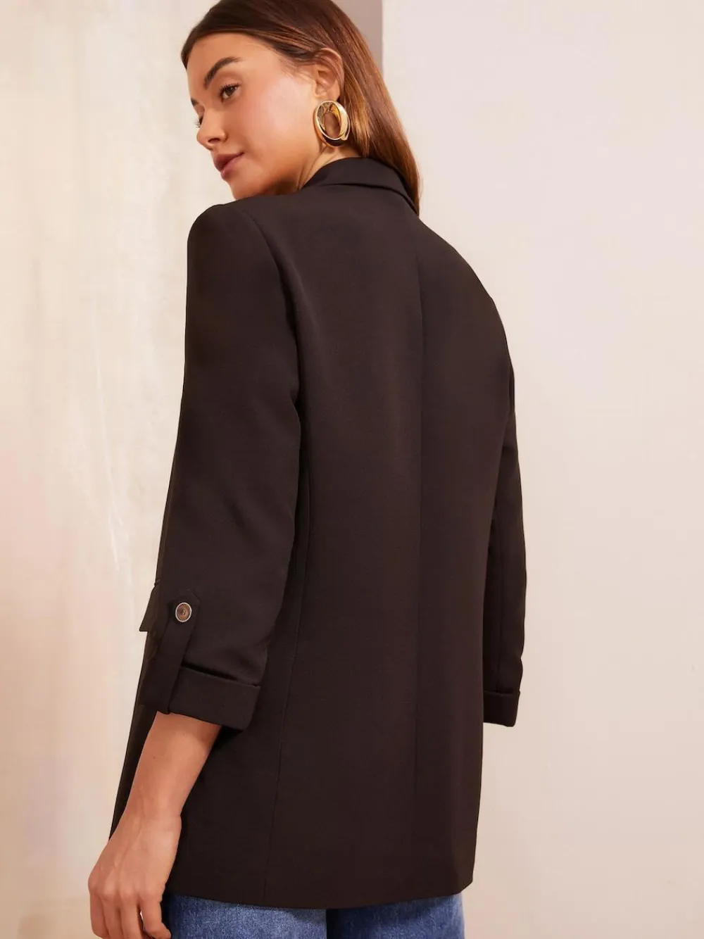 Friends Like These Petite Edge to Edge Tailored Sleeve Detail Blazer^Women Blazers|Suits & Tailoring