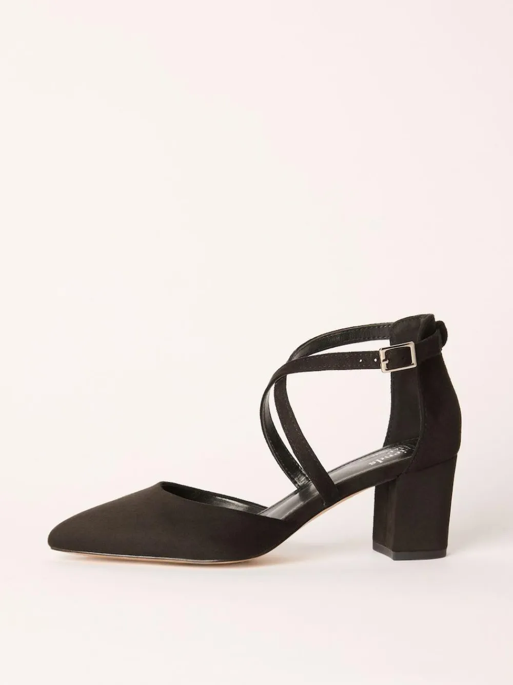 Friends Like These Standard Fit Block Heel Cross Strap Court Shoes^Women Heels