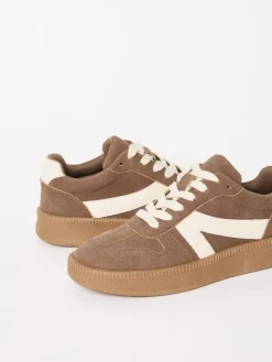 Discount Friends Like These Brown Wide Fit Lace Up Retro Gumsole Sports Trainers