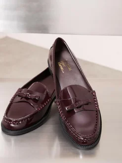 Friends Like These Patent Faux Leather Comfort Bow Smart Loafers^Women Flats
