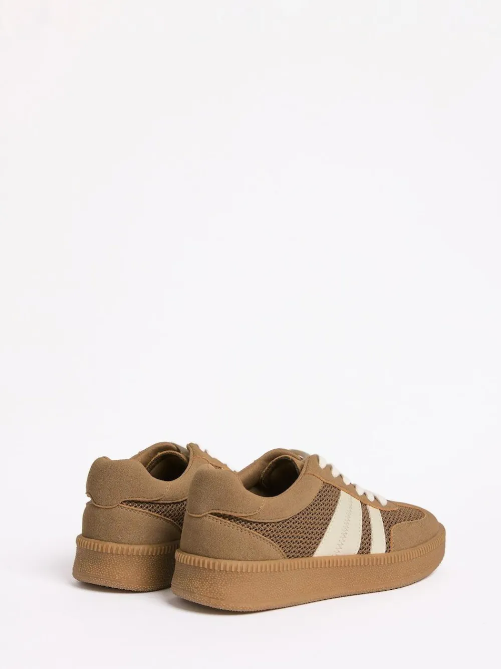 Friends Like These Mocha Brown Standard Fit Lace Up Retro Gumsole Sports Trainers^Women Sneakers