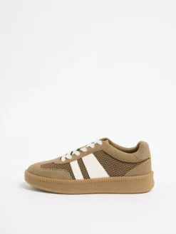 Friends Like These Mocha Brown Standard Fit Lace Up Retro Gumsole Sports Trainers^Women Sneakers