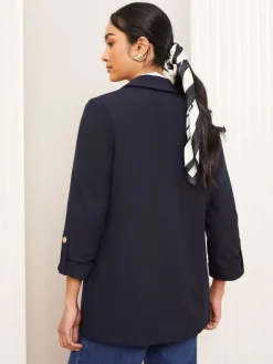 Clearance Friends Like These Navy Edge to Edge Tailored Sleeve Detail Blazer