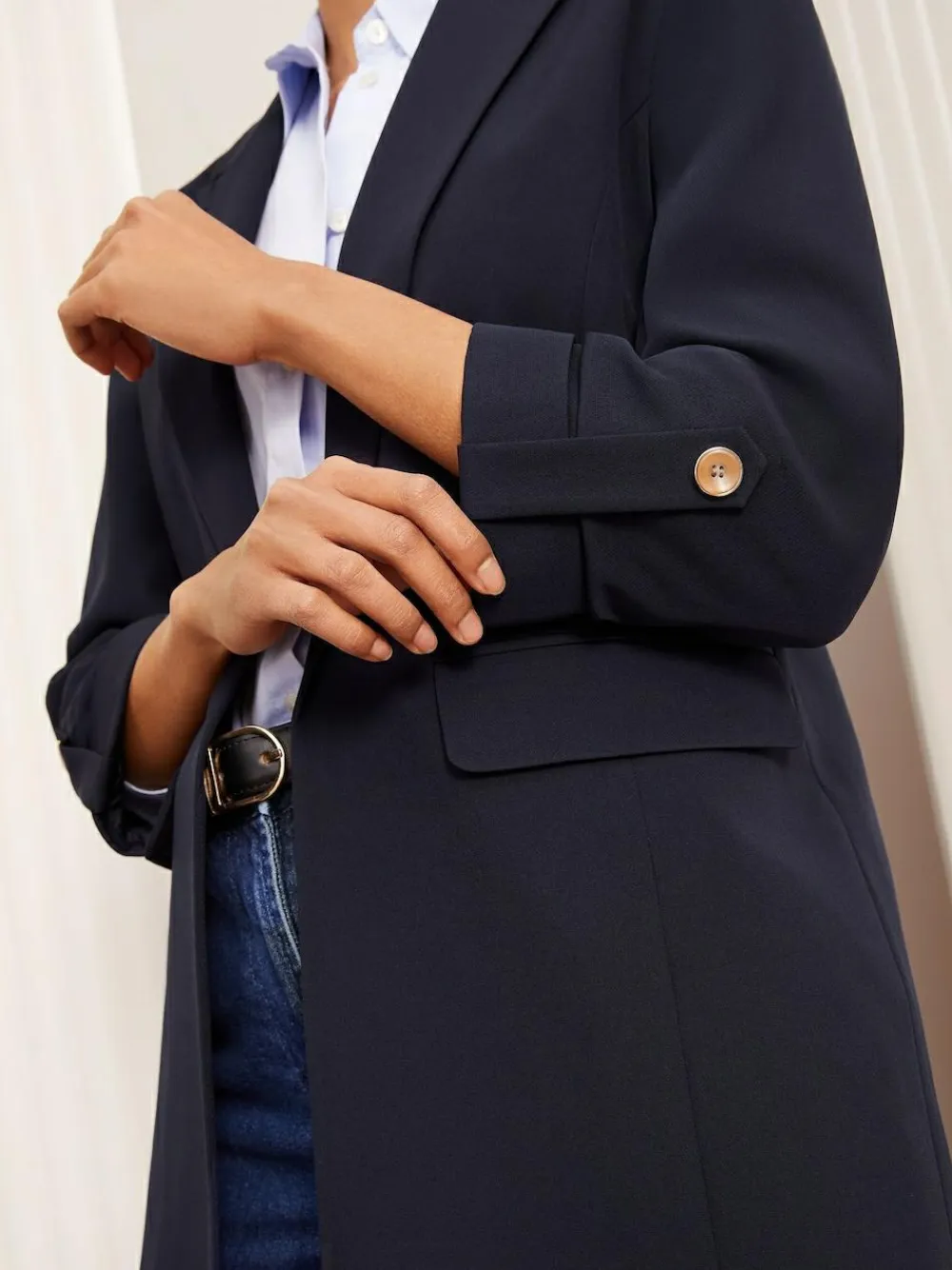 Friends Like These Petite Edge to Edge Tailored Sleeve Detail Blazer^Women Coats & Jackets|Coats & Jackets