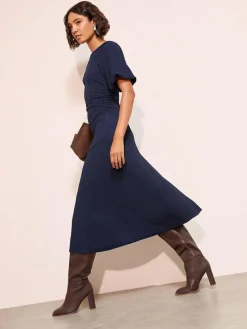 Friends Like These Textured Balloon Sleeve Midi Dress^Women Occasionwear|Occasion Dresses