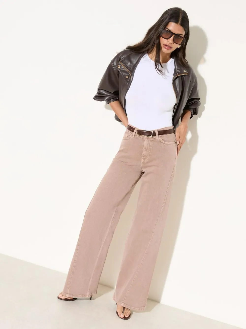 Friends Like These Neutral Relaxed Wide Leg Jeans^Women Jeans|Jeans