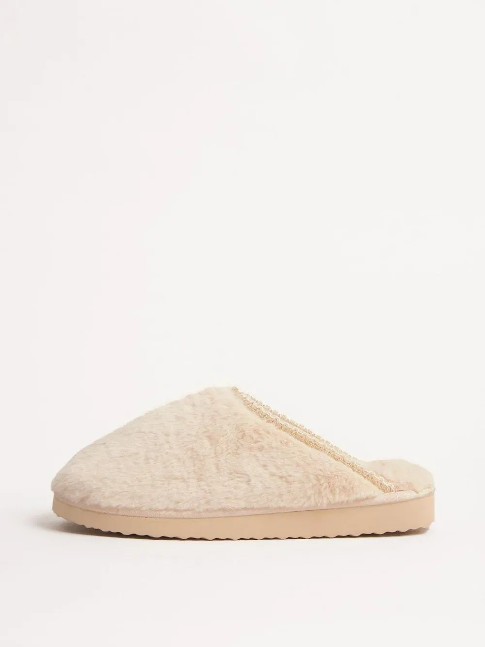 Friends Like These Supersoft Embroidered Tape Faux Fur Nightwear Mule Slippers^Women Slippers