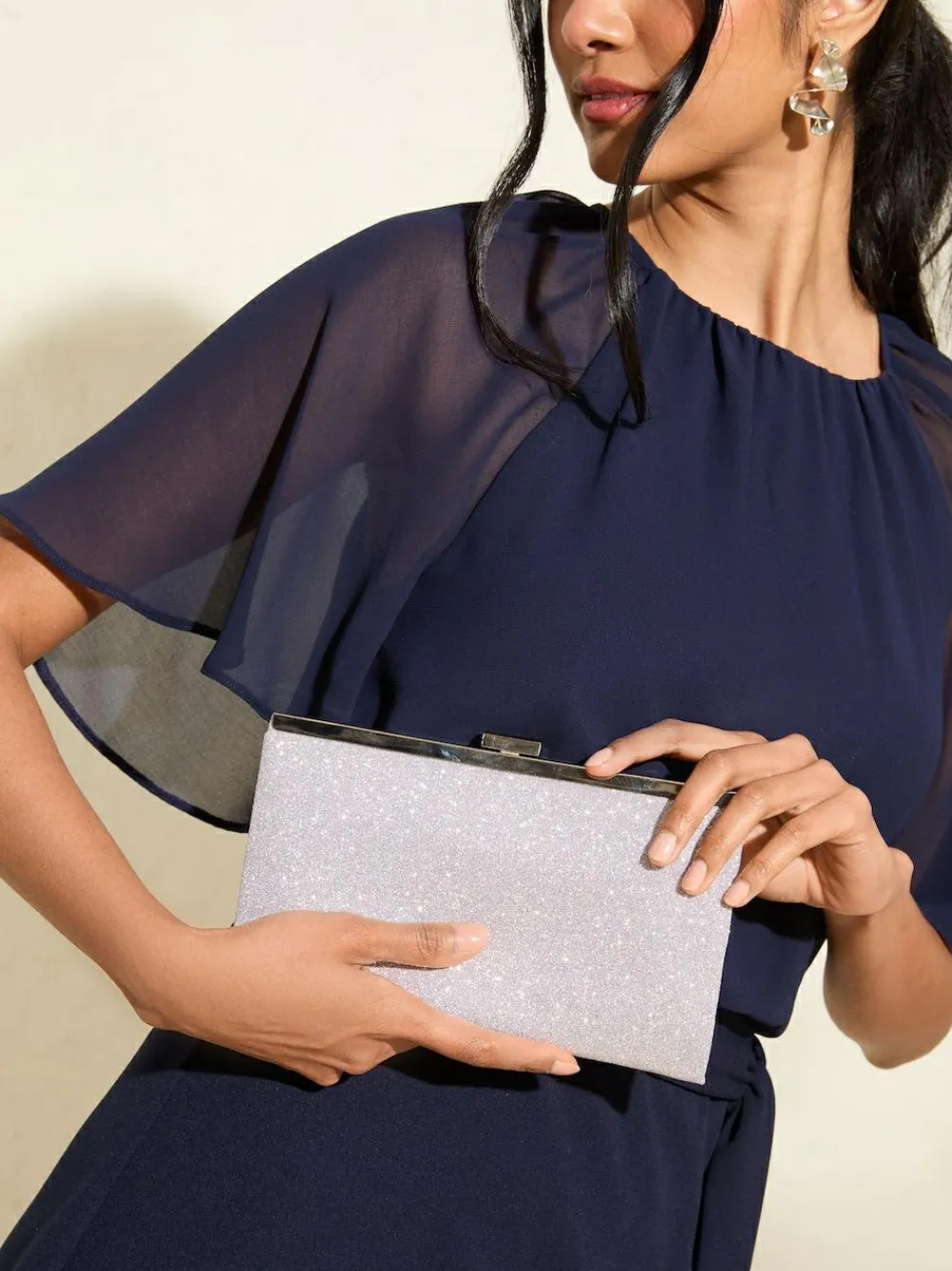 Best Friends Like These Silver Occasion Clutch Bag