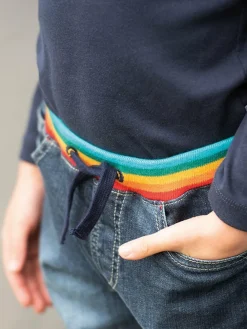 Discount Frugi Blue Concave Soft Waist Pull-Up Jeans