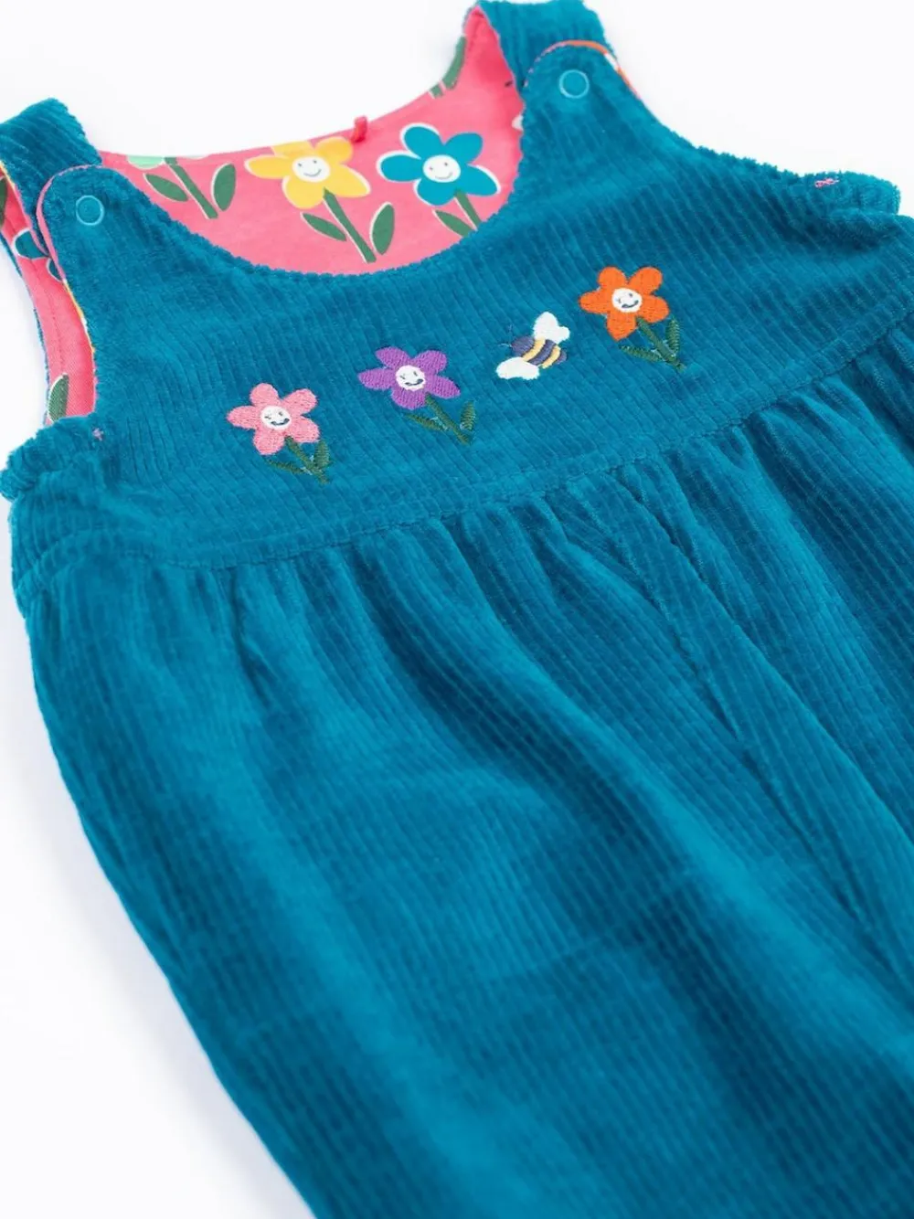 Frugi Blue Helen Reversible Dungarees^ Rompers & Overalls|Jumpsuits & Playsuits