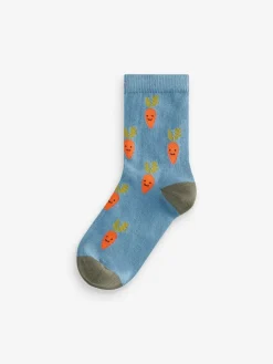 Next Fruit Vegetable Prints Character Cotton Rich Socks 5 Pack^BOY Socks & Tights|Socks & Tights