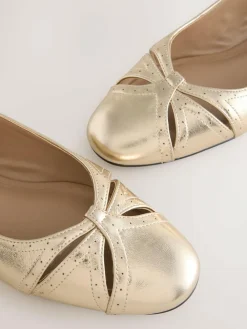Next Forever Comfort® Leather Ballet Flats With Ankle Strap^Women Flats