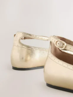 Next Forever Comfort® Leather Ballet Flats With Ankle Strap^Women Flats