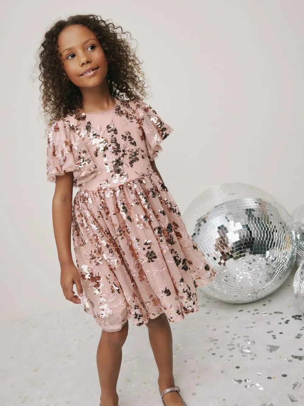 Next Gold Sequin Party Dress (3-16yrs)^ Occasionwear|Dresses