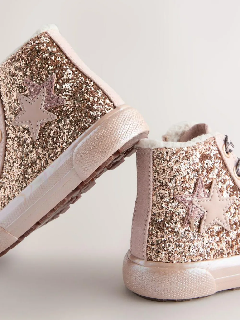 Hot Next Standard Fit (F) Star High Top Trainers Gold