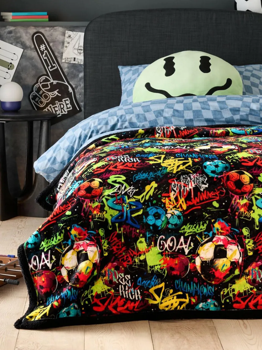 Online Next Graffiti Football Fleece Throw