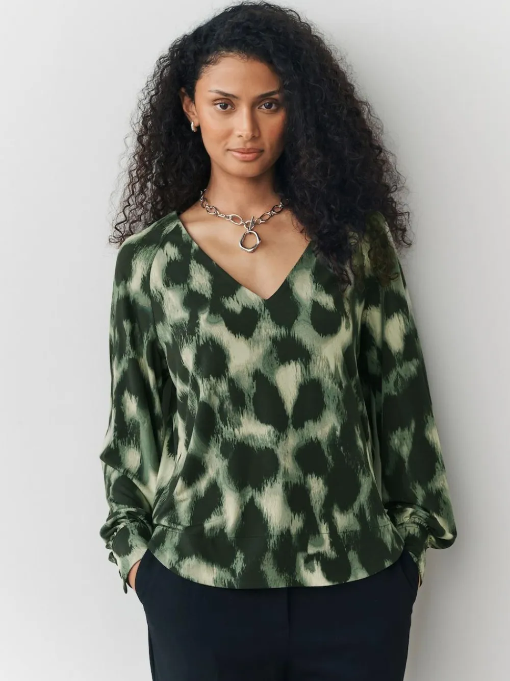 Next Long Sleeve V-Neck Jersery Blouse^Women Blouses & Shirts