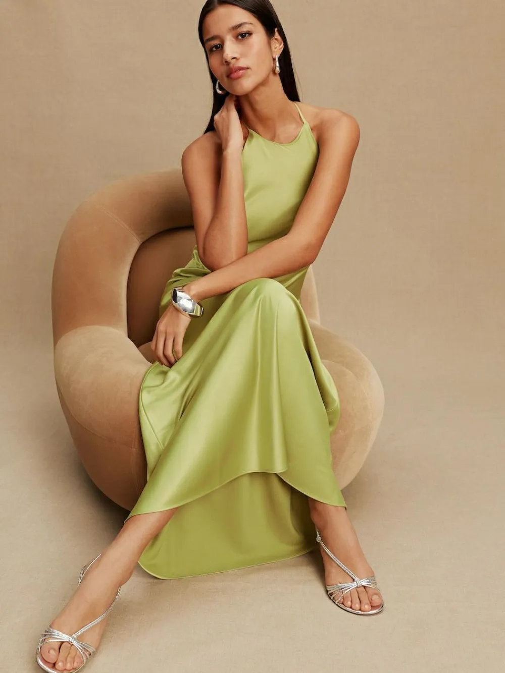 Next Bridesmaids Satin Halterneck Maxi Dress^Women Occasionwear|Occasion Dresses