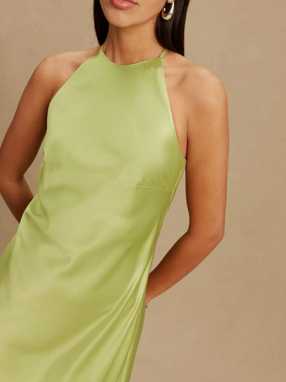 Next Bridesmaids Satin Halterneck Maxi Dress^Women Occasionwear|Occasion Dresses