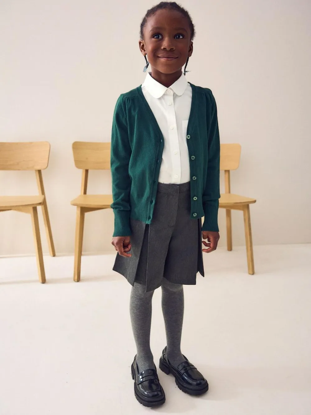 Next Green Cotton Rich School V-Neck Cardigan (3-16yrs)^ Knitwear & Sweaters|Knitwear