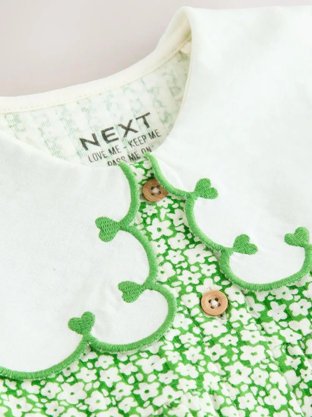 Hot Next Collared Summer Dress (3mths-7yrs) Green Ditsy