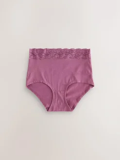 Sale Next Green Ditsy Floral Full Brief Cotton Lace Knickers 4 Pack