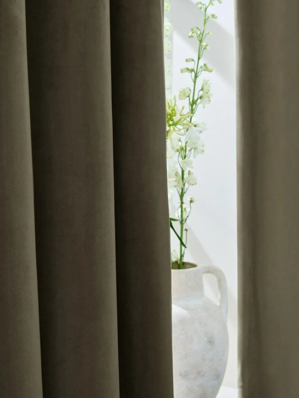 Next Green Light Olive Matte Velvet Blackout/Thermal Curtains^ Curtains & Blinds