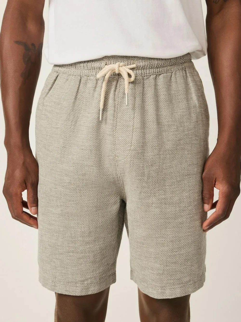 Clearance Next Linen Blend Elasticated Waist Shorts Green