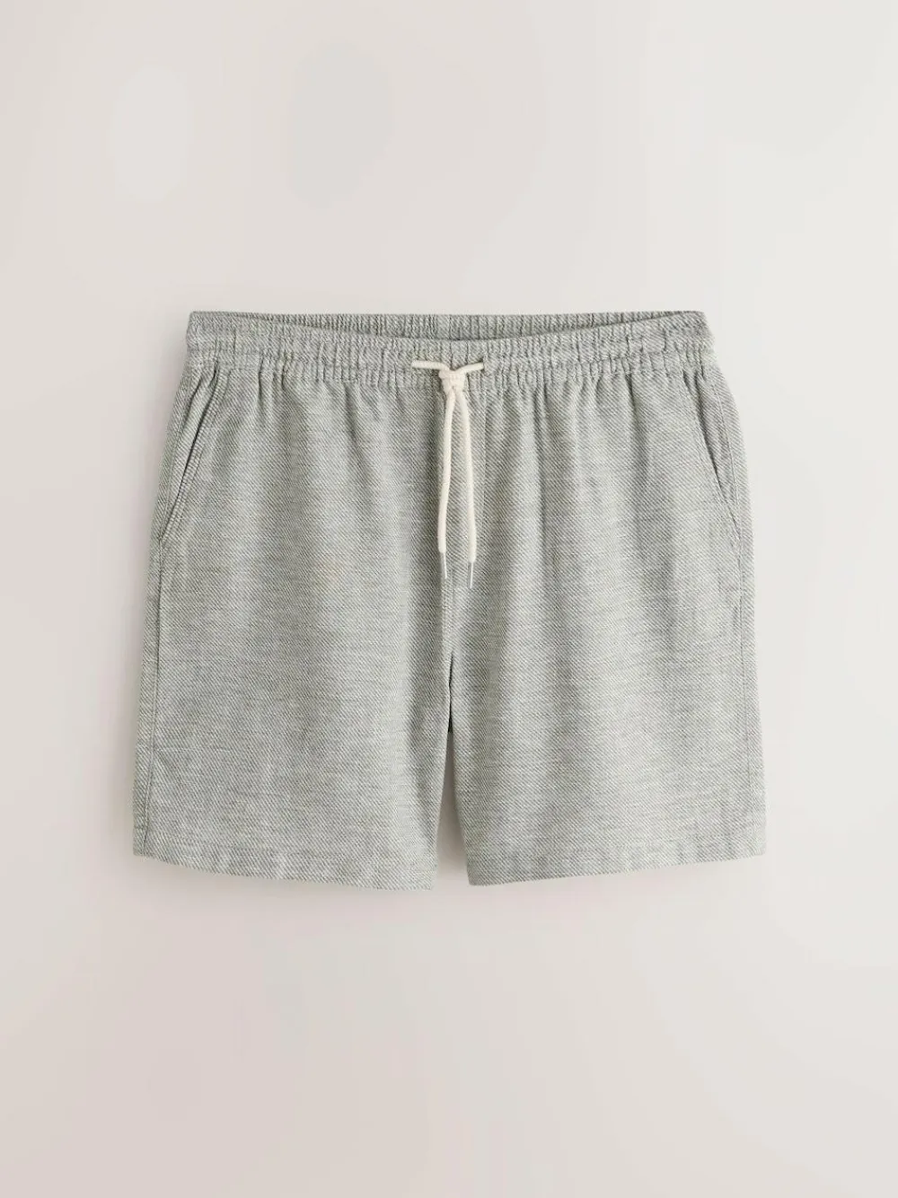 Clearance Next Linen Blend Elasticated Waist Shorts Green