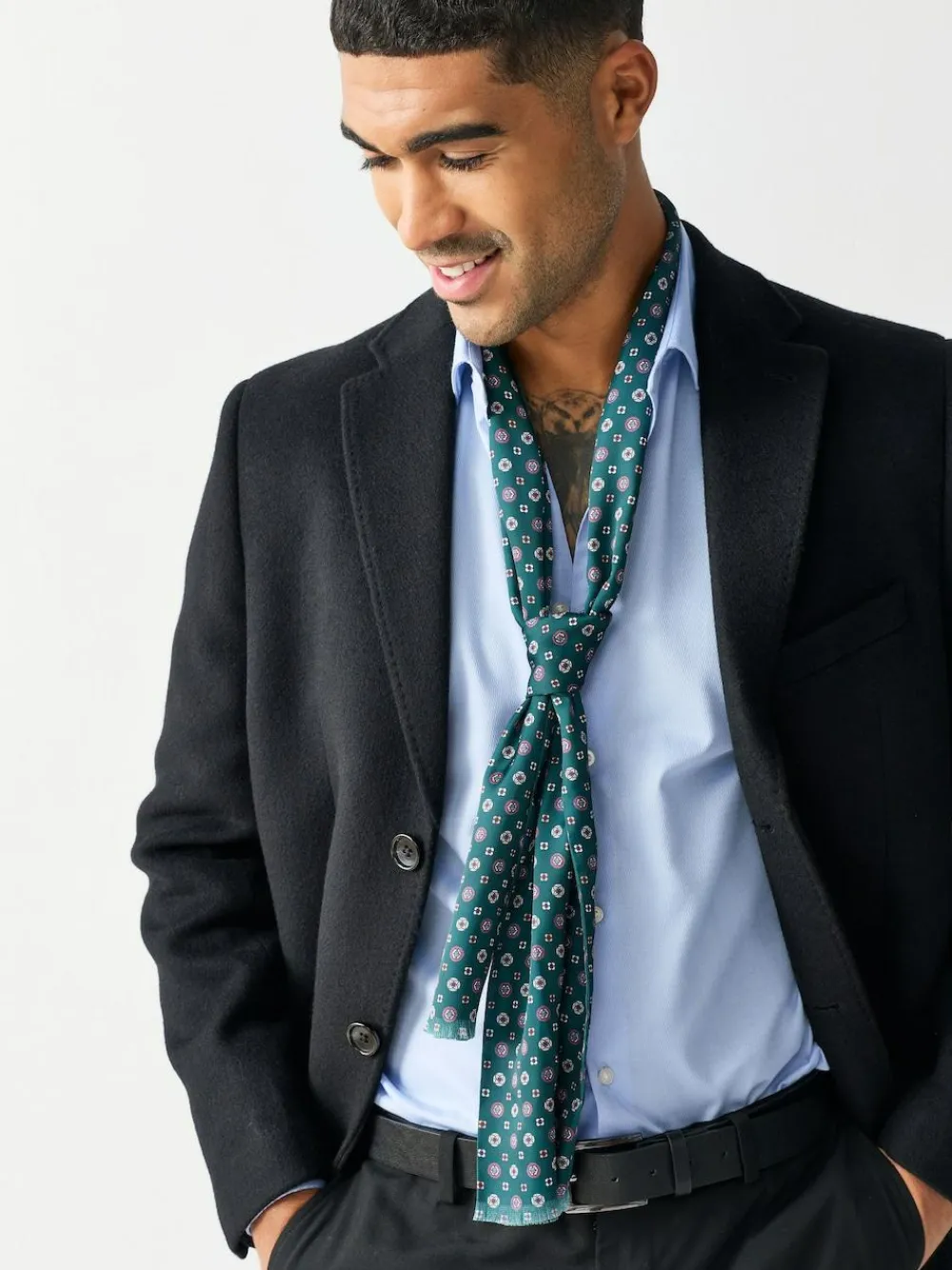 New Next Printed Scarf Green