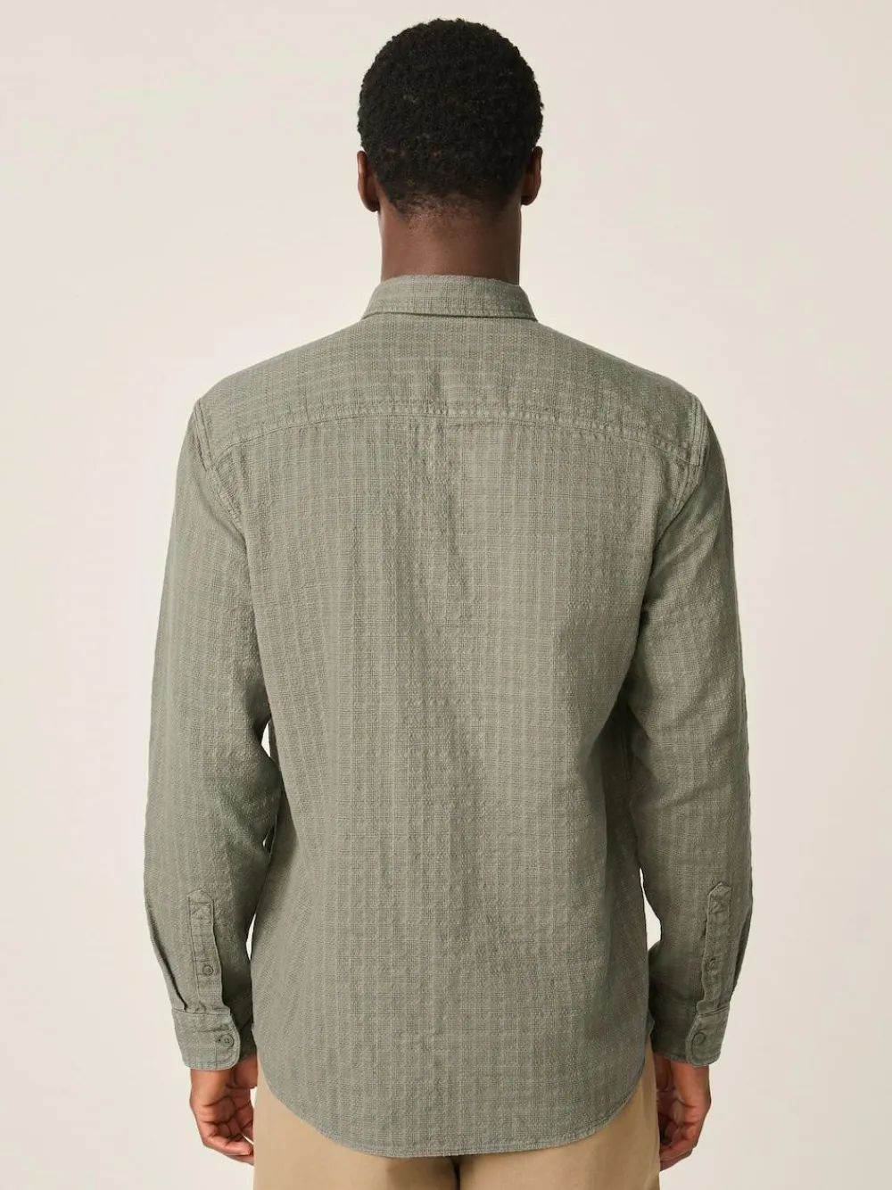 Next Regular Fit Textured Waffle Long Sleeve Shirt^ Shirts