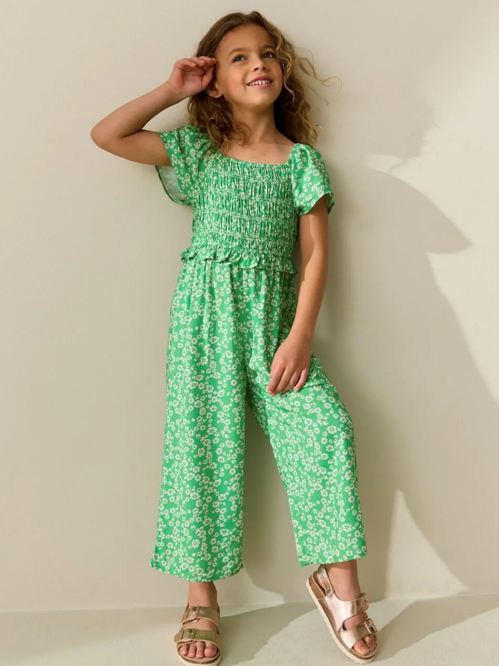 Next Green Shirred Jumpsuit (3-16yrs)^ Jumpsuits & Playsuits
