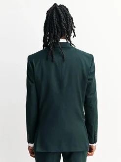Best Next Slim Fit Flannel Suit Jacket Green
