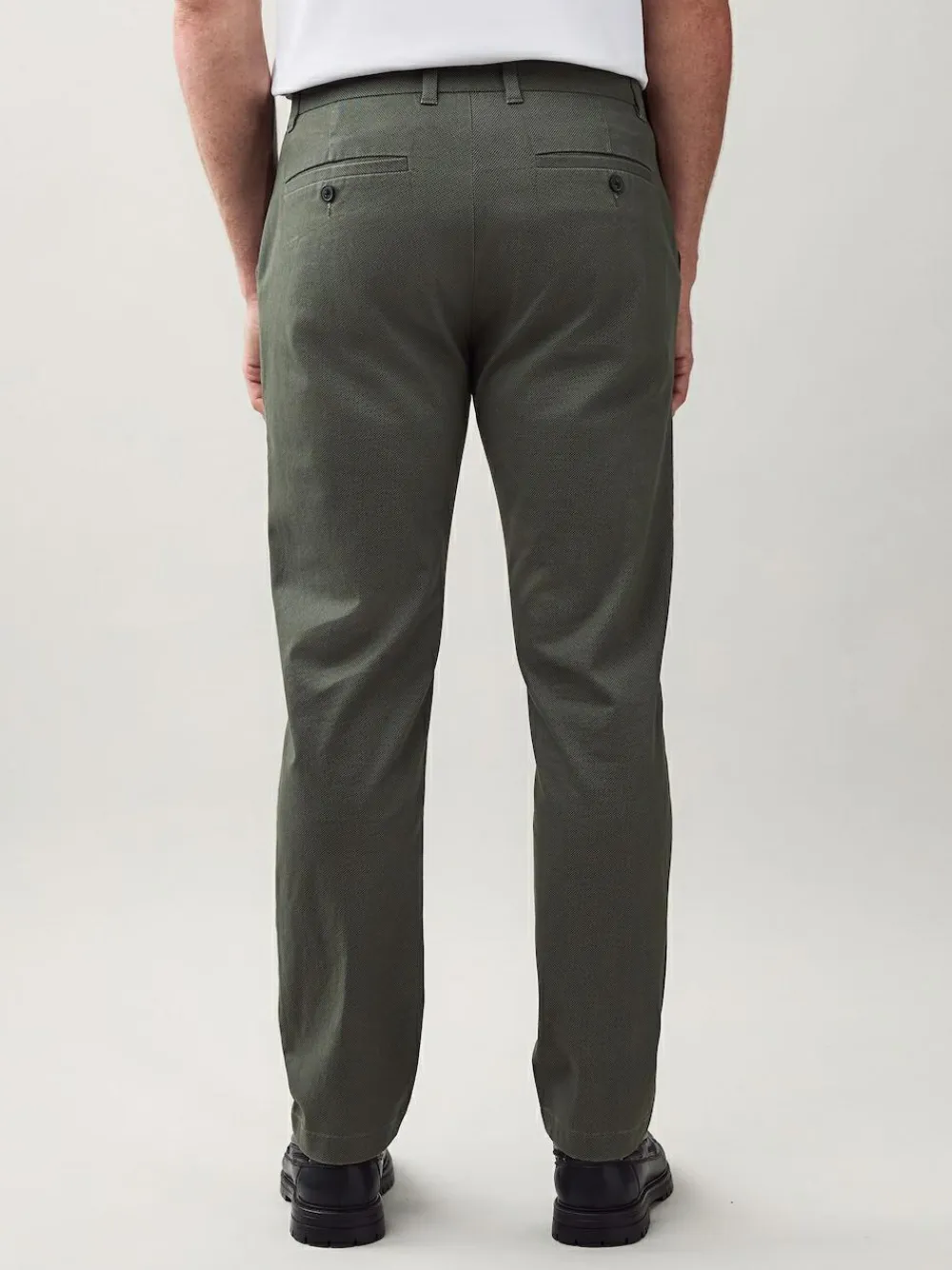 Hot Next Slim Fit Stretch Printed Soft Touch Chino Trousers Green