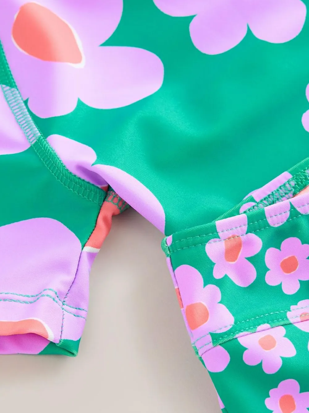 Next Short Sleeved Sunsafe Swim Set (3mths-10yrs) Green Stampy Floal