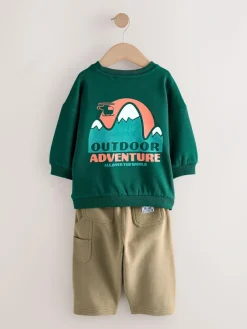 Next Sweatshirt and Utility Joggers Set (3mths-7yrs)^BOY Cosy Club|Sweatshirts & Hoodies