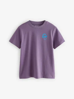 Best Next 4 Pack Short Sleeve Small Graphic T-Shirts 4 Pack (3-16yrs) Green/Red/Camel/Purple