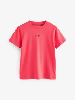 Best Next 4 Pack Short Sleeve Small Graphic T-Shirts 4 Pack (3-16yrs) Green/Red/Camel/Purple