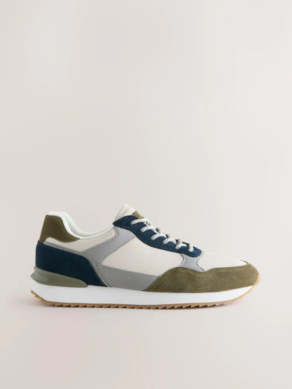 New Next Trainers with Suede Trim Green/White